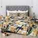 East Urban Home Marta Barragan Camarasa Floral Exotic Comforter Set Polyester/Polyfill/Microfiber in Green/Yellow | King | Wayfair