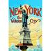 Buyenlarge 'New York; The Wonder City' by Irving Underhill Vintage Advertisement in Blue/Red | 30 H x 20 W x 1.5 D in | Wayfair 0-587-22820-2C2030