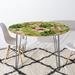 East Urban Home 83 Oranges Lovely Floral Dining Table Wood/Metal in Brown/Gray/Green | 48 H x 48 W x 28 D in | Wayfair EUNM4895 46073304