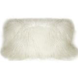 Everly Quinn Reynalda Mongolian Sheepskin Pillow Cover & Insert Polyester/Polyfill in White | 12 H x 24 W x 8 D in | Wayfair EYQN3732 40800683