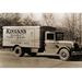 Buyenlarge 'Kingan's "Reliable" Hams & Bacon, Fresh Pork & Beef Delivery Truck' Photographic Print in Gray | 44 H x 66 W x 1.5 D in | Wayfair