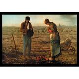 Buyenlarge 'The Angelus' by Jean Francois Millet Framed Painting Print in Brown/Green | 24 H x 36 W x 1.5 D in | Wayfair 0-587-16353-4C2436