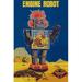 Buyenlarge Engine Robot - Advertisements Print in Black/Blue/Yellow | 30 H x 20 W x 1.5 D in | Wayfair 0-587-22659-5C4466