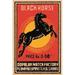 Buyenlarge 'Black Horse' Vintage Advertisement in Black/Red/Yellow | 30 H x 20 W x 1.5 D in | Wayfair 0-587-26143-9C2030