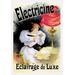 Buyenlarge 'Electricine - Eclairage de Luxe' by Jules Cheret Vintage Advertisement in Black | 42 H x 28 W x 1.5 D in | Wayfair 0-587-00303-0C2842