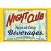 Buyenlarge Night Club Sparkling Beverage - Advertisements Print in Yellow | 20 H x 30 W x 1.5 D in | Wayfair 0-587-24605-7C2030