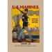 Buyenlarge 'Active Service on Land & Sea' by Sidney H. Riesenberg Vintage Advertisement in Blue/Brown/Yellow | 42 H x 28 W x 1.5 D in | Wayfair