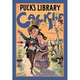 Buyenlarge Puck's Library: Cackle by Louis M. Glackens Vintage Advertisement in Blue/Brown/Green | 66 H x 44 W x 1.5 D in | Wayfair