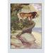 Buyenlarge Robinson Crusoe: The Most Hideous Roar by Milo Winter Painting Print in Gray/Green | 42 H x 28 W x 1.5 D in | Wayfair 0-587-11845-8C2842