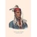 Buyenlarge Shin-Ga-Ba-W'ossin (A Chippeway Chief) by Mckenney & Hall - Print in Blue/Brown | 66 H x 44 W x 1.5 D in | Wayfair 0-587-05162-0C4466