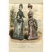 Buyenlarge Newest French Fashions 1884 by Warren - Print in Blue/Brown/Pink | 42 H x 28 W x 1.5 D in | Wayfair 0-587-32247-0C2436