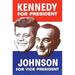 Buyenlarge 'Kennedy for President; Johnson for Vice President' Vintage Advertisement in Blue/Brown/Red | 30 H x 20 W x 1.5 D in | Wayfair