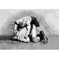 Buyenlarge Wrist Roll: Russian Wrestlers' Photographic Print in Black/Gray | 66 H x 66 W x 1.5 D in | Wayfair 0-587-03655-9C4466