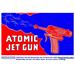 Buyenlarge 'Atomic Jet-Gun' Vintage Advertisement Paper in Blue/Red | 28 H x 42 W x 1.5 D in | Wayfair 0-587-25063-1C2842