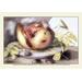 Buyenlarge A Dish w/ a Pomegranate, a Grasshopper, a Snail, & Two Chestnuts by Giovanna Garzoni Painting Print in Brown/Green/Pink | Wayfair