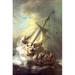 Buyenlarge 'Christ in The Storm on The Lake of Galilea' by Rembrandt Van Rijn Painting Print in Brown/Yellow | 36 H x 24 W in | Wayfair