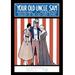 Buyenlarge 'Your Old Uncle Sam Melody of the Old Gray Mare' - Advertisement Print in Blue/Gray/Orange | 66 H x 44 W x 1.5 D in | Wayfair