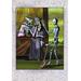 Buyenlarge 'Death Visits a Jester' Graphic Art in Green/Indigo | 42 H x 28 W x 1.5 D in | Wayfair 0-587-14727-XC2842