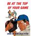 Buyenlarge 'Top of Your Game' by Wilbur Pierce Graphic Art in Blue/Brown/Red | 42 H x 28 W x 1.5 D in | Wayfair 0-587-20657-8C2842