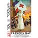 Buyenlarge 'France's Day - Please Help' by Amedee Forestier Vintage Advertisement in Blue/Brown/Yellow | 42 H x 28 W x 1.5 D in | Wayfair