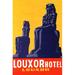 Buyenlarge 'Louxor Hotel Luggage Label' by Z Vintage advertisement in Indigo/Red/Yellow | 42 H x 28 W x 1.5 D in | Wayfair 0-587-24601-4C2842