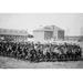 Buyenlarge Mounted Cavalry is Formation Drills at Their Base - Photograph Print in Black/White | 28 H x 42 W x 1.5 D in | Wayfair