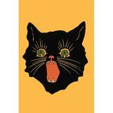 Buyenlarge 'Black Cat' Painting Print Paper in White | 36 H x 24 W x 1.5 D in | Wayfair 0-587-32614-xC2436