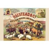 Buyenlarge 'Halstead & Co. Beef & Pork Packers Lard Refiners & Co.' Vintage Advertisement in White | 24 H x 36 W x 1.5 D in | Wayfair