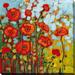 Picture Perfect International "Poppies I" by Jennifer Lommers Painting Print on Wrapped Canvas in Blue/Red/Yellow | 28 H x 28 W x 1.5 D in | Wayfair