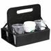Arlmont & Co. Reusable Cup Carrier Caddy Picnic Blanket Cotton Canvas in Black | 10.5 H x 11.75 W x 9.5 D in | Wayfair FRPK1729 43179658