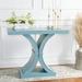 Gracie Oaks Resmie Console Table Wood in Blue/Brown | 31.75 H x 39.5 W x 15.5 D in | Wayfair E65151220ED949A6B67A0BDFA27C3E6D
