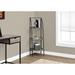 Gracie Oaks Marcia Bookshelf, Bookcase, Etagere, Corner, 3 Tier, 48"H, Office, Bedroom, Metal, Laminate, Black in Brown | Wayfair