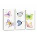 Harriet Bee Floral Delight Element IV - 3 Piece Graphic Art Set on Canvas in White/Brown | 36 H x 54 W x 2 D in | Wayfair HBEE4645 41561933