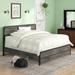 Gracie Oaks Mandy Weathered Grey Finish Panel Bed Wood in Brown/Gray | 48 H x 79 W x 81 D in | Wayfair GRKS3080 40244352