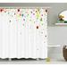 Harriet Bee Kirk Spots Like Confetti Single Shower Curtain Polyester in White | 75 H x 69 W in | Wayfair HBEE2297 39393608