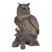 Hi-Line Gift Ltd. Eagle Owl on Stump Statue in Brown/Gray | 23.5 H x 13 W x 18 D in | Wayfair 87788