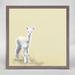 Harriet Bee Kati Little Baby Llama Mini Framed Art Canvas in White/Yellow | 6 H x 6 W x 1.25 D in | Wayfair HBEE4216 41440015