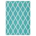 Blue/White 51 x 0.25 in Indoor/Outdoor Area Rug - Ebern Designs Ammadies Geometric Area Rug Polyester | 51 W x 0.25 D in | Wayfair