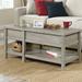 Highland Dunes Myrasol Lift Top Extendable Frame Coffee Table w/ Storage Wood/Glass in Gray | 18.98 H x 42.56 W x 19.01 D in | Wayfair