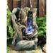Hi-Line Gift Ltd. Fiber & Resin Tree Trunk Fountain w/ LED Light | 11 H x 7 W x 5.5 D in | Wayfair 79080