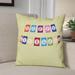 The Holiday Aisle® Happy Birthday Print Square Pillow Cover & Insert Polyester/Polyfill blend in Green | 20 H x 20 W x 7 D in | Wayfair