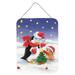 Caroline's Treasures Penguin & Robin w/ Christmas Tree Graphic Art Plaque Metal in Blue/White | 16 H x 12 W x 0.05 D in | Wayfair AAH7203DS1216