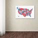 Trademark Fine Art 'United States Typography Text Map' Graphic Art Print on Wrapped Canvas Canvas | 16 H x 24 W x 2 D in | Wayfair MT0504-C1624GG