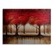 Trademark Fine Art "Parade of Red Trees" by Rio Painting Print in Brushed Aluminum Metal in Green | 16 H x 22 W x 1 D in | Wayfair MA0301-1622M