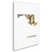 Trademark Fine Art 'Maryland State Map-1' Graphic Art Print on Wrapped Canvas in White | 47 H x 30 W in | Wayfair MW0290-C3047GG