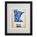 Trademark Fine Art "Minnesota Watercolor Map" Framed Graphic Art Print on Canvas Canvas | 20 H x 16 W x 0.75 D in | Wayfair ALI0159-B1620MF