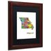 Trademark Fine Art 'Missouri State Map-1' Matted Framed Graphic Art Canvas, Wood | 14 H x 11 W x 0.5 D in | Wayfair MW0295-W1114MF