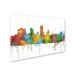 Trademark Fine Art 'Forth Worth Texas Skyline Mclr-1' Graphic Art Print on Wrapped Canvas Canvas | 12 H x 19 W x 2 D in | Wayfair MW0212-C1219GG