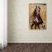 Trademark Fine Art 'Golden Horse' Acrylic Painting Print on Canvas Canvas | 24 H x 16 W x 2 D in | Wayfair MA0740-C1624GG
