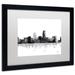 Trademark Fine Art 'Omaha Nebraska Skyline BG-1' Matted Framed Graphic Art on Canvas Canvas, Wood | 16 H x 20 W x 0.5 D in | Wayfair MW0157-B1620MF